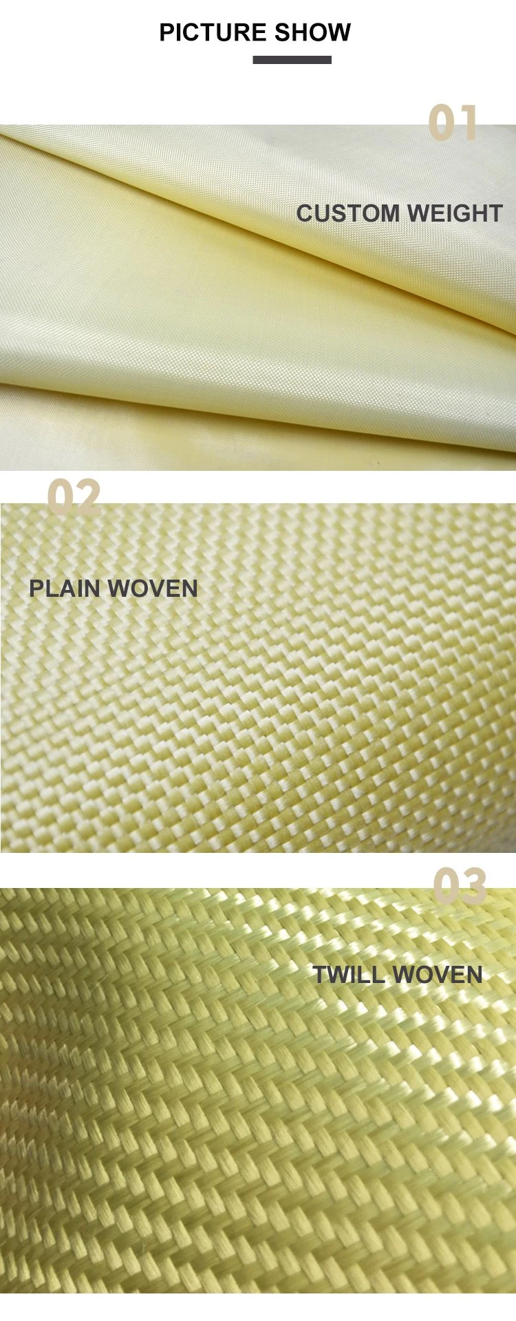 China Factory Hot Sale Stab Puncture Proof Aramid Plain Anti Cut Fabric 3000d 410g Aramid Fabrics