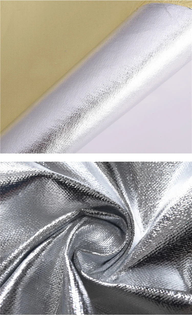 China Factory High Temperature Resistant Aluminum Foil Radiation Heat Insulation and Waterproof Gloves for Sale Fire Proof Preox PARA Aramid Aluminized Fabric