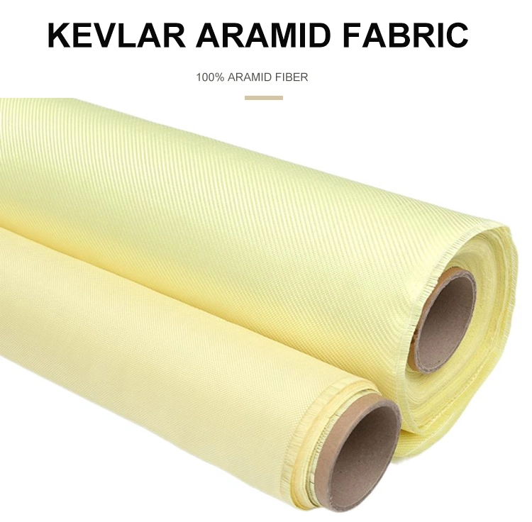 China Factory Plain Twill 1000d 100GSM High Strength Weave Fabric Roll Aramid Kevlar Fabric
