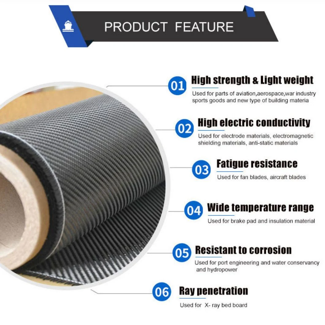 1K/3K/6K/12K Customized Carbon Fiber Fabric Twill for Auto Parts