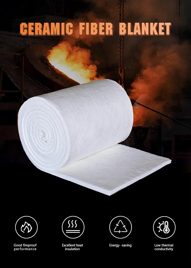 6-50mm 1300 Ceramic Fibre Blanket 50mm Fibre Blanket Thermal Insulation Heat Resistant Ceramic Fiber Blanket Thermal Insulation Material