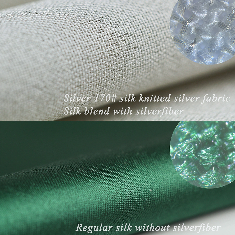 Silk-Silver Anti-Radiation Emf/RF Shielding Silver Fiber Fabric for Scarf /Clothing
